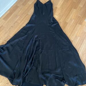 Carmen Marc Valvo Black Asymmetrical Sheath Dress